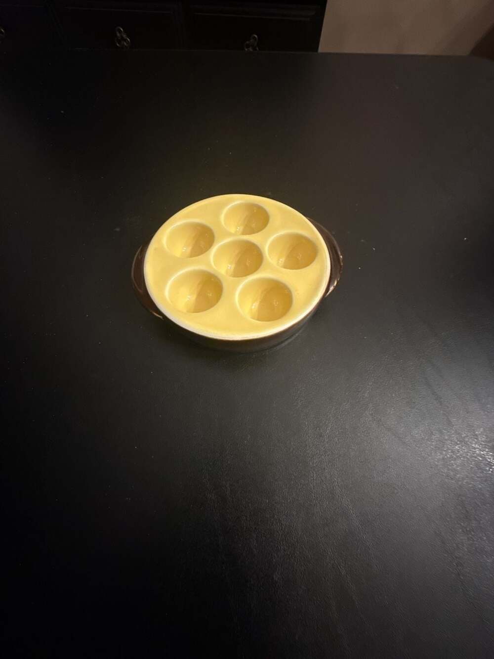 Hall Ceramic Escargot Baker Yellow and Brown
